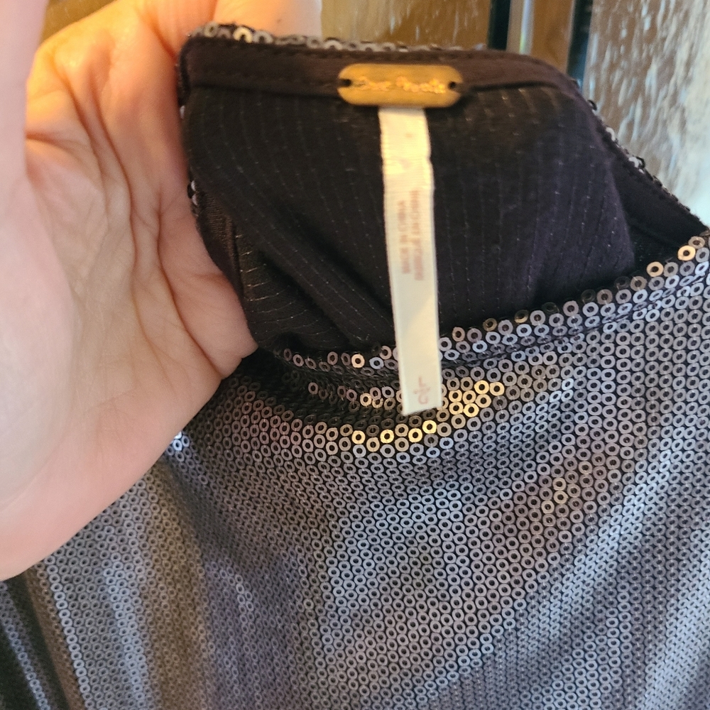 Free People Sequin Dress Grey